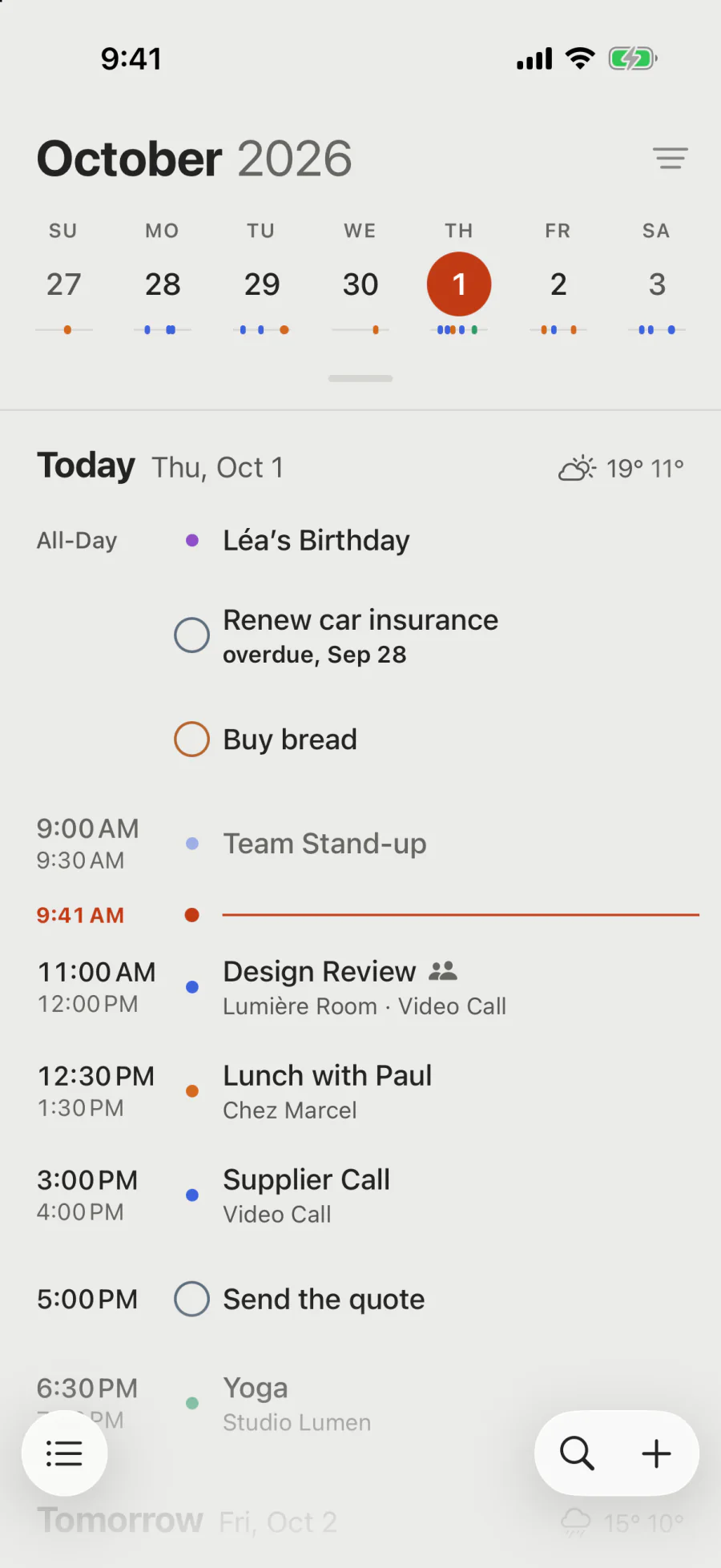 The agenda on Paper.